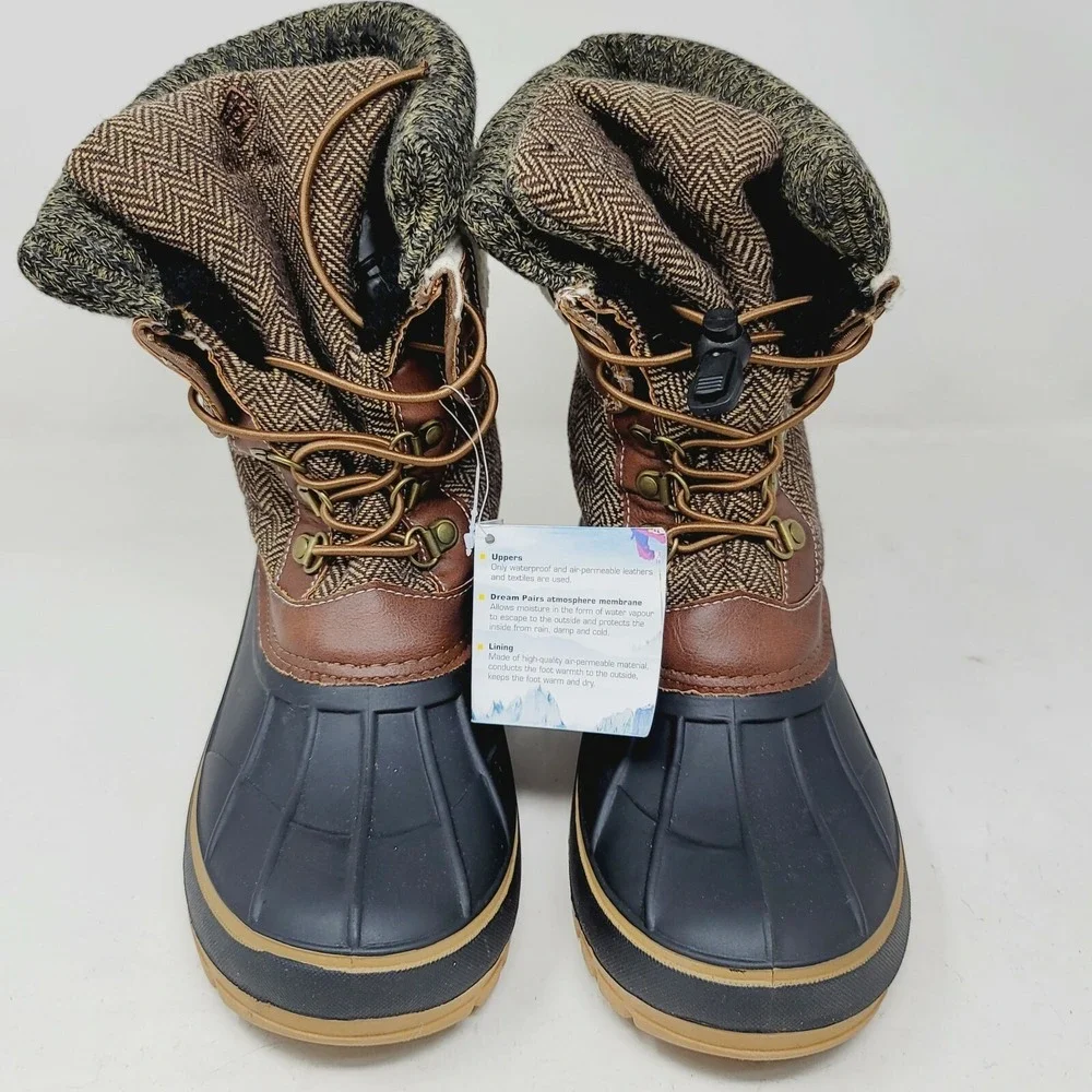 DREAM PAIRS Women's Snow Boots Waterproof Mid Calf Winter Warm Faux Fur Size 5